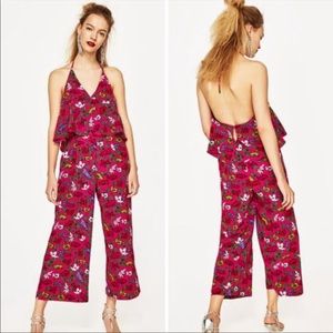 Zara Floral halter style jumpsuit